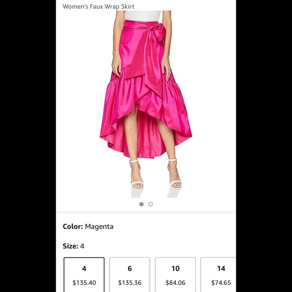 SALE New Eliza J size 4 Faux wrap skirt magenta.